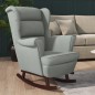 vidaXL Silla mecedora patas de madera de caucho terciopelo gris claro vidaXL Silla mecedora patas de madera de caucho terciopelo gris claro