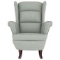 vidaXL Silla mecedora patas de madera de caucho terciopelo gris claro vidaXL Silla mecedora patas de madera de caucho terciopelo gris claro