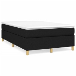 vidaXL Estructura de cama box spring tela negro 120x200 cm