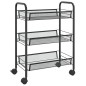 vidaXL Carrito de cocina 3 niveles hierro negro 46x26x64 cm vidaXL Carrito de cocina 3 niveles hierro negro 46x26x64 cm