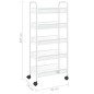 vidaXL Carrito de cocina 5 niveles hierro blanco 46x26x105 cm vidaXL Carrito de cocina 5 niveles hierro blanco 46x26x105 cm