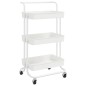 vidaXL Carrito de cocina 3 niveles hierro y ABS blanco 42x35x85 cm vidaXL Carrito de cocina 3 niveles hierro y ABS blanco 42x35x85 cm