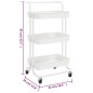 vidaXL Carrito de cocina 3 niveles hierro y ABS blanco 42x35x85 cm vidaXL Carrito de cocina 3 niveles hierro y ABS blanco 42x35x85 cm