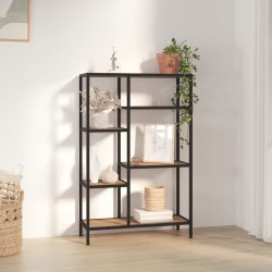 vidaXL Estantería de madera contrachapada y acero 80x30x120 cm