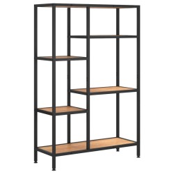 vidaXL Estantería de madera contrachapada y acero 80x30x120 cm