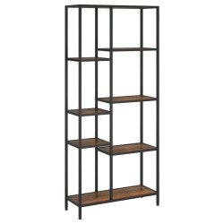 vidaXL Estantería de madera contrachapada y acero 80x30x180 cm