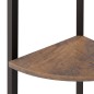 vidaXL Estantería esquina 5 baldas marrón oscuro negro 45,5x31,5x180cm vidaXL Estantería esquina 5 baldas marrón oscuro negro 45,5x31,5x180cm