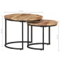 vidaXL Mesas apilables 2 unidades madera rugosa de mango vidaXL Mesas apilables 2 unidades madera rugosa de mango