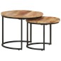 vidaXL Mesas apilables 2 unidades madera rugosa de mango vidaXL Mesas apilables 2 unidades madera rugosa de mango