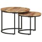 vidaXL Mesas apilables 2 unidades madera rugosa de mango vidaXL Mesas apilables 2 unidades madera rugosa de mango