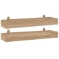 vidaXL Estantes de pared 2 unidades madera maciza de teca 60x15x6 cm vidaXL Estantes de pared 2 unidades madera maciza de teca 60x15x6 cm