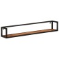 vidaXL Estantes de pared 2 uds madera maciza mango hierro 110x17x17 cm vidaXL Estantes de pared 2 uds madera maciza mango hierro 110x17x17 cm