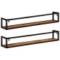 vidaXL Estantes de pared 2 uds madera maciza mango hierro 110x17x17 cm vidaXL Estantes de pared 2 uds madera maciza mango hierro 110x17x17 cm
