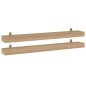 vidaXL Estantes de pared 2 unidades madera maciza de teca 110x15x6 cm