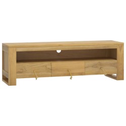vidaXL Mueble de TV madera maciza de teca 110x30x35 cm