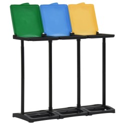 vidaXL Soportes para bolsas de basura con tapa PP multicolor 240-330 L