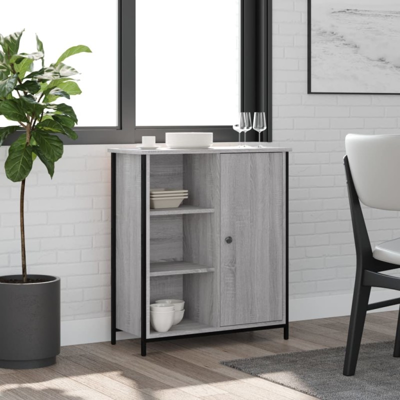 vidaXL Aparador de madera de ingeniería gris Sonoma 70x30x80 cm vidaXL Aparador de madera de ingeniería gris Sonoma 70x30x80 cm