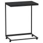 vidaXL Mesa auxiliar con ruedas de contrachapado negro 55x35x70 cm