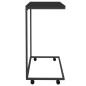 vidaXL Mesa auxiliar con ruedas de contrachapado negro 55x35x70 cm