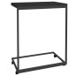 vidaXL Mesa auxiliar con ruedas de contrachapado negro 55x35x70 cm