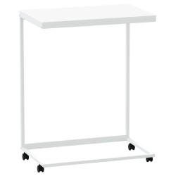 vidaXL Mesa auxiliar con ruedas de contrachapado blanco 55x35x70 cm