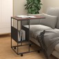 vidaXL Mesa auxiliar con ruedas de contrachapado negro 55x36x63,5 cm