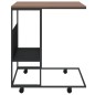 vidaXL Mesa auxiliar con ruedas de contrachapado negro 55x36x63,5 cm