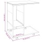 vidaXL Mesa auxiliar con ruedas de contrachapado negro 55x36x63,5 cm
