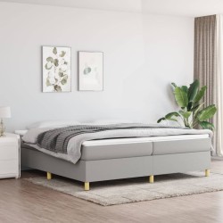 vidaXL Estructura de cama box spring tela gris claro 200x200 cm