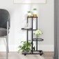 vidaXL Soporte para flores 4 alturas y ruedas hierro negro 44x23x80 cm vidaXL Soporte para flores 4 alturas y ruedas hierro negro 44x23x80 cm