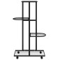 vidaXL Soporte para flores 4 alturas y ruedas hierro negro 44x23x80 cm vidaXL Soporte para flores 4 alturas y ruedas hierro negro 44x23x80 cm