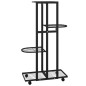 vidaXL Soporte para flores 4 alturas y ruedas hierro negro 44x23x80 cm vidaXL Soporte para flores 4 alturas y ruedas hierro negro 44x23x80 cm