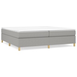 vidaXL Estructura de cama box spring tela gris claro 200x200 cm