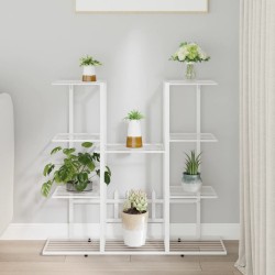 vidaXL Soporte para flores de hierro blanco 94,5x25x89 cm