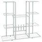 vidaXL Soporte para flores de hierro blanco 94,5x25x89 cm vidaXL Soporte para flores de hierro blanco 94,5x25x89 cm