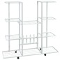 vidaXL Soporte para flores con ruedas hierro blanco 94,5x24,5x91,5 cm vidaXL Soporte para flores con ruedas hierro blanco 94,5x24,5x91,5 cm