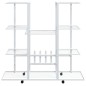 vidaXL Soporte para flores con ruedas hierro blanco 94,5x24,5x91,5 cm vidaXL Soporte para flores con ruedas hierro blanco 94,5x24,5x91,5 cm