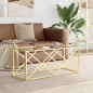 vidaXL Mesa de centro acero inoxidable y vidrio 110x45x45 cm