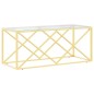 vidaXL Mesa de centro acero inoxidable y vidrio 110x45x45 cm