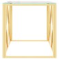 vidaXL Mesa de centro acero inoxidable y vidrio 110x45x45 cm