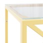 vidaXL Mesa de centro acero inoxidable y vidrio 110x45x45 cm