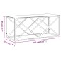 vidaXL Mesa de centro acero inoxidable y vidrio 110x45x45 cm