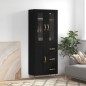 vidaXL Aparador alto madera contrachapada negro 69,5x34x180 cm vidaXL Aparador alto madera contrachapada negro 69,5x34x180 cm
