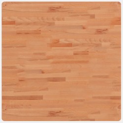 vidaXL Tablero de mesa cuadrado de madera maciza de haya 80x80x2,5 cm