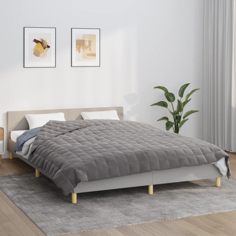 vidaXL Manta con peso tela gris 220x235 cm 15 kg