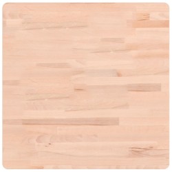 vidaXL Tablero de mesa cuadrado de madera maciza de haya 60x60x4 cm