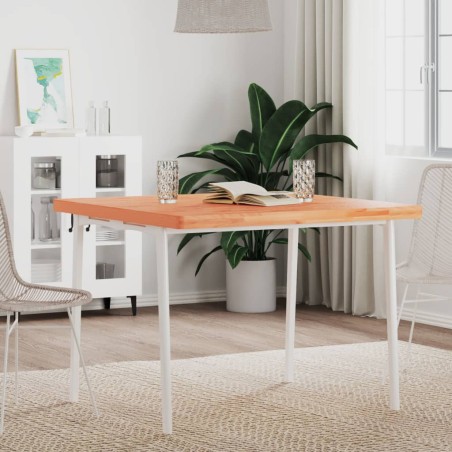 vidaXL Tablero de mesa cuadrado de madera maciza de haya 90x90x4 cm