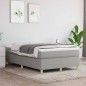vidaXL Estructura de cama box spring tela gris claro 120x200 cm