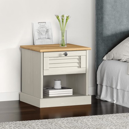 vidaXL Mesita de noche VIGO madera maciza de pino blanco 42x35x40 cm