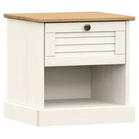 vidaXL Mesita de noche VIGO madera maciza de pino blanco 42x35x40 cm